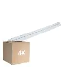 Confezione Multipack 4x Noxion Reglette Click Riflettore V2 LED T8 | Adatto per 1x 150cm Tubo LED